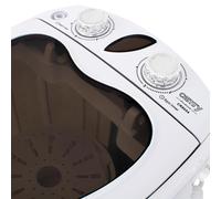 Camry CR8054 Mini Lavadora Centrifugadora Portátil, 3Kg Lavado Ropa, 1Kg Centrifugado, Pequeña Camping, Caravanas y Autocaravanas, Programa Lavado Corto, Ahorra Agua y Energía, Blanco/Negro