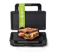 CAMRY Croque Monsieur appareil à Panini con 2 placas intercambiables, rejilla-Sandwich y rejilla de contacto, revestimiento antiadherente, asa de seguridad, indicadores luminosos, 1400 W, CR3075