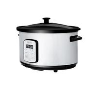 Camry Olla de cocción lenta de 4,7 L, cuenco de cerámica, tapa de vidrio templado, función de mantenimiento del calor, inicio retardado, temporizador