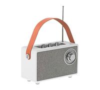 Camry Radio CR 1902 Altavoz Bluetooth Portátil con Radio FM (87-108 MHz), Sintonizador Analógico, Auxiliar, TWS, SD Card, USB-C Carga, Blanco
