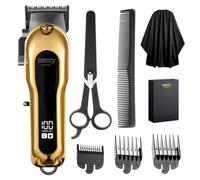 CAMRY Trimmer - Cortapelos profesional con indicador LED, batería de 2000 mAh, hoja de acero inoxidable, carga USB, longitud de corte ajustable, incluye capa protectora