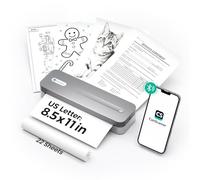 CamScanner P1 Pro Impresora térmica sin tinta, impresora Bluetooth portátil tamaño carta de EE. UU. con 1 rollo de papel, para computadora iPhone Android, uso en la oficina en casa