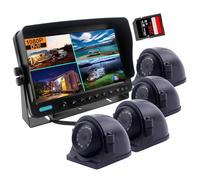 CAMSLEAD Monitor Digital de 10 Pulgadas 1080P HD Sistema de cámara de visión Trasera Grabadora HD DVR Entrada de 4 Canales Pantalla Dividida cuádruple 4X 1080P Cámara de visión Lateral Impermeable