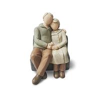 CAMSOON Figura esculpida de aniversario de pareja, pintada a mano, regalo de marido y esposa, estatua de feliz 10 a 80 aniversario para él y ella juntos