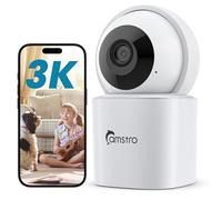 CAMSTRO 3K Cámara de vigilancia interior, cámara Wi-Fi de 360° para seguridad en el hogar, Wi-Fi 2.4/5 GHz, giro/inclinación, visión nocturna, audio bidireccional, compatible con Alexa