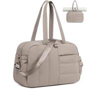 CAMTOP Bolsa de gimnasio para mujer con soporte para esterilla de yoga, bolsa de lona acolchada de 16 pulgadas para viajes con múltiples bolsillos, ligera, resistente al agua, para el fin de semana