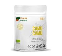 Energy Feelings Camu En Polvo Ecológico, Alta Concentración De Vitamina C Pura, Antioxidantes, Colágeno, Vegano, Sin Gluten, Camu, 100g