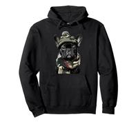 Camuflaje Bulldog Francés Camo Animal Hunter Frenchie Dog Sudadera con Capucha