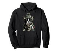 Camuflaje Bulldog Francés Camo Animal Hunter Frenchie Dog Sudadera con Capucha