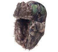 Camuflaje de Invierno trampero Sombrero de Caza Bombardero Piel de Aviador cálido Ushanka Soldado Ruso esquí Nieve Esquimal Sombrero Orejeras Clima frío (Verde)