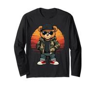 Camuflaje de peluche hip hop para mujeres, jóvenes y hombres Manga Larga