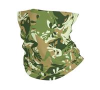 Camuflaje De Rana, Marrón Militar, Verde Cuello Pañuelo Durable Pasamontañas Respirable Bufanda Facial para Correr Senderismo Pesca 25X50Cm