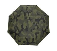 Camuflaje Ejército Verde Oscuro Paraguas Plegable Hombre Automático Abrir y Cerrar Antiviento Protección UV Ligero Compacto Paraguas para Viajes Playa Mujeres Niños Niñas