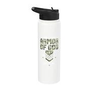 Camuflaje religioso de camuflaje cristiano Armor Of God Stainless Steel Insulated Water Bottle