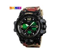 (Camuflaje rojo) Relojes deportivos militares de lujo de la marca SKMEI para hombre, reloj digital de