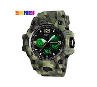 (Camuflaje verde) Relojes deportivos militares de lujo de la marca SKMEI para hombre, reloj digital