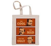 Camus Nietzsche Sartre Cool Mad Ugly Reutilizable Algodón Beige Bolsa de la Compra Reusable Cotton Shopping Bag