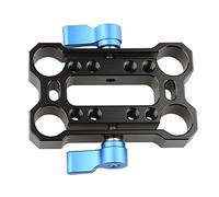 CAMVATE 15 mm Rod Abrazadera con Carril de Elevador de Altura Offset para cámara réflex Digital Monitor (Azul Mariposa)