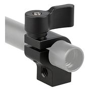 CAMVATE 15mm Abrazadera Simple de la Barra para el Sistema del Carril de la cámara DSLR (alazán Negro Ajustable del trinquete)