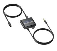 CAMWAY 192KHz Convertidor de Audio Digital a Analógico, Adaptador SPDIF Óptico a 3.5mm,DAC Con Cable Óptico y Cable de Audio 3.5mm, Con Regulador de Volumen, Compatible con TV/DVD/Blu-ray/Xbox/PS3/PS4