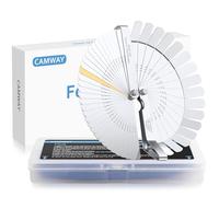 CAMWAY 2pcs Galgas de Espesor de Acero Inoxidable Calibre de Espesores Galgas 0,04-0,88mm más 16 Galgas de Espesor Curvo Feeler Gauge para Mecánica Hojas Medidor de Espesor 0,127-0,508