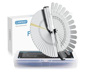 CAMWAY 2pcs Galgas de Espesor para Reglaje Valvulas Feeler Gauge Calibre de Espesores Galgas 0,04-0,88mm más 16 Galgas de Espesor Curvo Feeler Gauge para Mecánica Hojas Medidor de Espesor 0,127-0,508