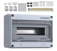 CAMWAY Caja de Distribución de Superficie IP65 de 15 Módulos, Caja Estanca Exterior Electrónica con junta de estanqueidad perimetral y bornas de latón, para Jardín o Areas Exteriores, Certificación CE