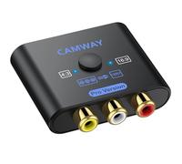 CAMWAY Convertidor RCA a HDMI, 16:9/4:3, conversión 1080P AV a HDMI, Adaptador de Audio de vídeo Compuesto CVBS, Adaptador AV Compatible con PAL/NTSC para Wii/PS1/PS2/N64/Xbox/DVD/VC