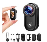 CAMWORLD Cámara POV 4K Mini Deportiva, Cámara Vlog para TikTok Youtube, Formato Vertical Horizontal con Un Clic, WiFi, Tarjeta 64GB, Pantalla 1.47", Montaje Magnético Body CAM para TikTok Youtube