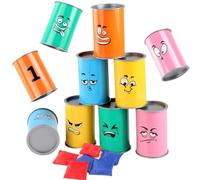 Can Bean Bag Bag Juegos - Juegos De Fiesta De Niños De Cara Divertida Con Luces LED | Expresión Divertida Juguesa De Fiesta De Halloween Para El Aula Pascua Navideña Trasero Del Patio Césped Playa De