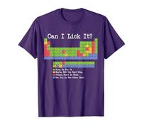 Can I Lick It Tabla periódica Divertido Profesor y Estudiante de Ciencias Camiseta, Hombre, Morado, 3XL