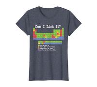 Can I Lick It Tabla periódica Divertido Profesor y Estudiante de Ciencias Camiseta, Mujer, Azul Jaspeado, S