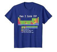 Can I Lick It Tabla periódica Divertido Profesor y Estudiante de Ciencias Camiseta, Niños, Azul Real, 8 años