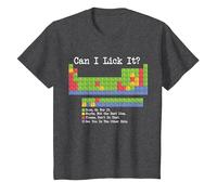 Can I Lick It Tabla periódica Divertido Profesor y Estudiante de Ciencias Camiseta, Niños, Jaspeado Oscuro, 4 años
