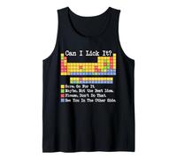 Can I Lick It Tabla periódica Divertido Profesor y Estudiante de Ciencias Camiseta sin Mangas