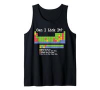 Can I Lick It Tabla periódica Divertido Profesor y Estudiante de Ciencias Camiseta sin Mangas