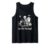 Can I Pet That Dog Funny Halloween Dog Skeleton Puppy Camiseta sin Mangas