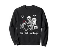 Can I Pet That Dog Funny Halloween Dog Skeleton Puppy Sudadera