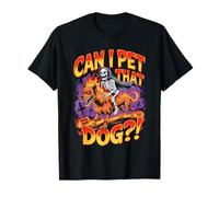 Can I Pet That Dog?! Funny Skeleton Halloween Bootleg Camiseta
