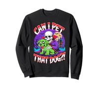 Can I Pet That Dog?! Funny Skeleton Halloween Bootleg Sudadera
