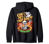 Can I Pet That Dog?! Funny Skeleton Halloween Bootleg Sudadera con Capucha