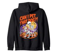 Can I Pet That Dog?! Funny Skeleton Halloween Bootleg Sudadera con Capucha