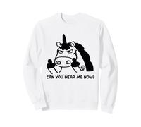 Can You Hear Me Now Funny Unicorn Sudadera