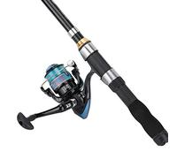 Caña de Pesca telescópica, caña de Pesca de Viaje Pole de Pesca retráctil portátil Pole Corta Varilla de Pesca de Hielo, guías de Acero Inoxidable para la Trucha de salmón de (1M)