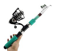 Caña de Pescar Carbono Ligera Combo de Pesca giratoria de 1,8 m-3,6 m, caña telescópica de 6/7/8/9/10/11 Secciones 5,2: 1, Kit de Pesca con Carrete Giratorio de Alta Velocidad para Pescar Mar