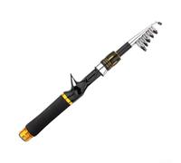 Caña de pescar con diseño telescópico para aplicaciones de agua dulce, cuerpo de carbono y punta sólida, 36 cm plegada para un fácil transporte (B-Baitcast 1,6 m)