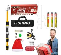 Caña de Pescar con Señuelos | Equipo de con de Almacenamiento,Mono Caña y Carrete para Navidad, para niños, Padre, Amigos, Hombres, Lago, Corriente, río, Estanque, Tanque