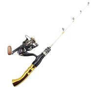 Caña de Pescar Curvada en Hielo, caña de Pescar de Invierno, Rueda giratoria, Juego de Equipo de Pesca, caña de Pescar, balsa, caña de Pescar(3-Pack)