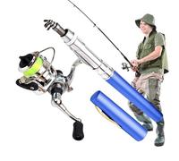 Caña de Pescar de Bolsillo, Caña de Pescar combinada de Bolsillo | Caña de Pescar telescópica de Viaje en Miniatura Sólida - Caña de Pescar portátil Ligera de marigana para Agua de mar Dulce