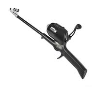 Caña de pescar de diseño telescópico para niños, se almacena a 37 cm y alcanza los 128 cm cuando está completamente extendida, cuerpo de fibra de vidrio